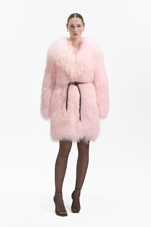 208C PINK SHEARLING COAT