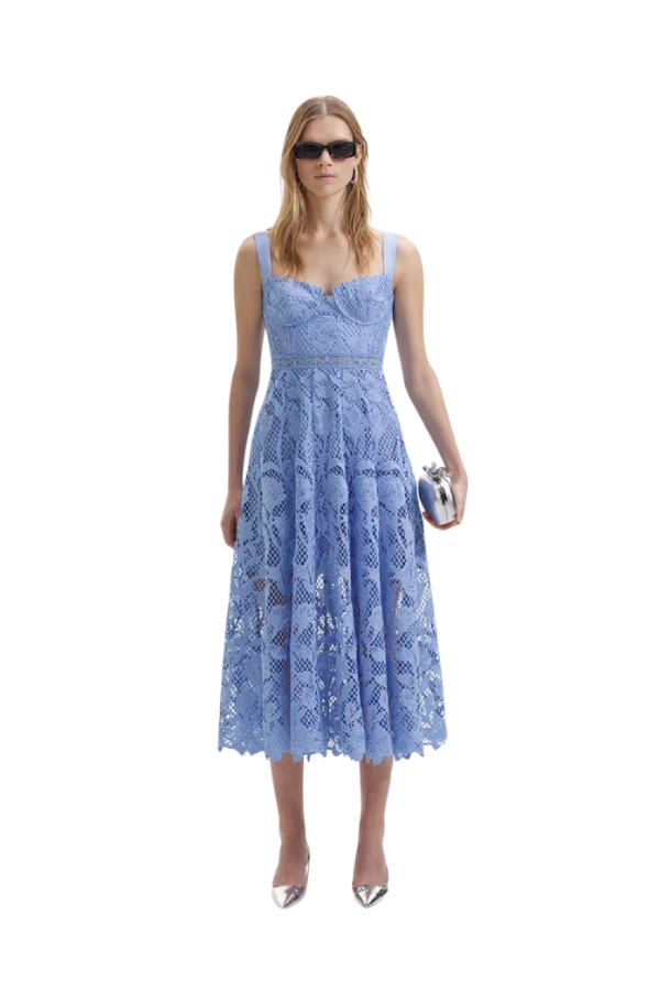 006MBL BLUE LACE MIDI DRESS