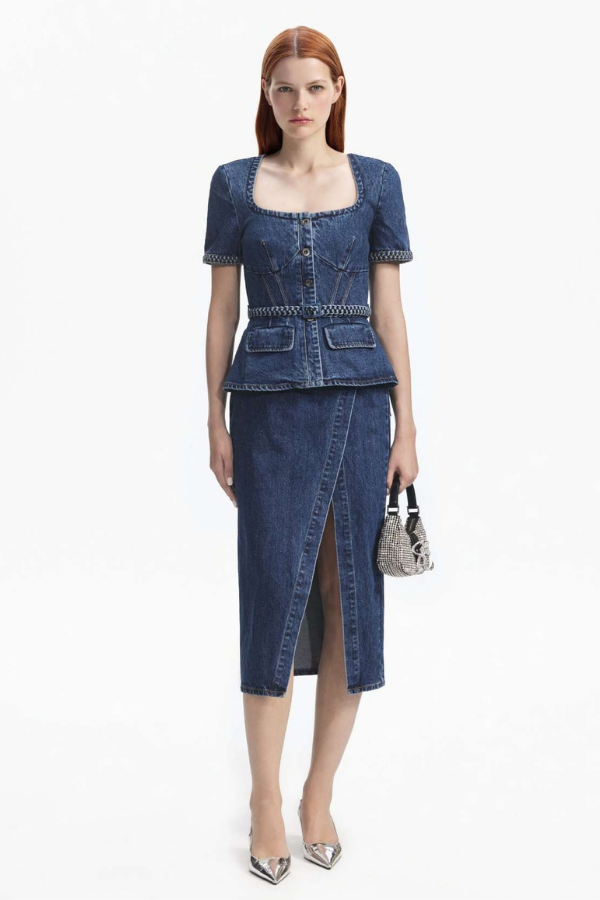 810MBL DENIM MIDI DRESS