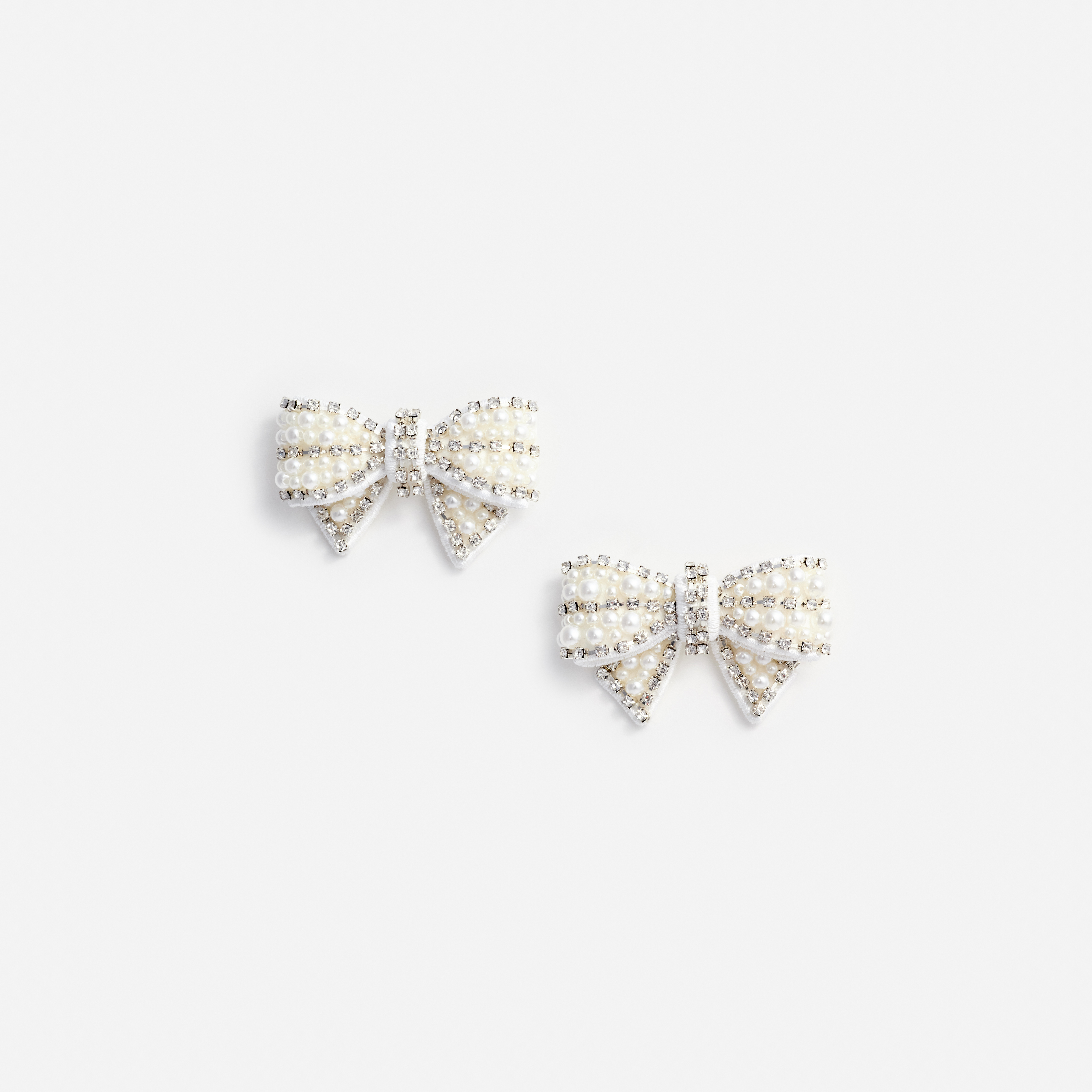 628E PEARL SATIN BOW EARRINGS ACC METALLIC
