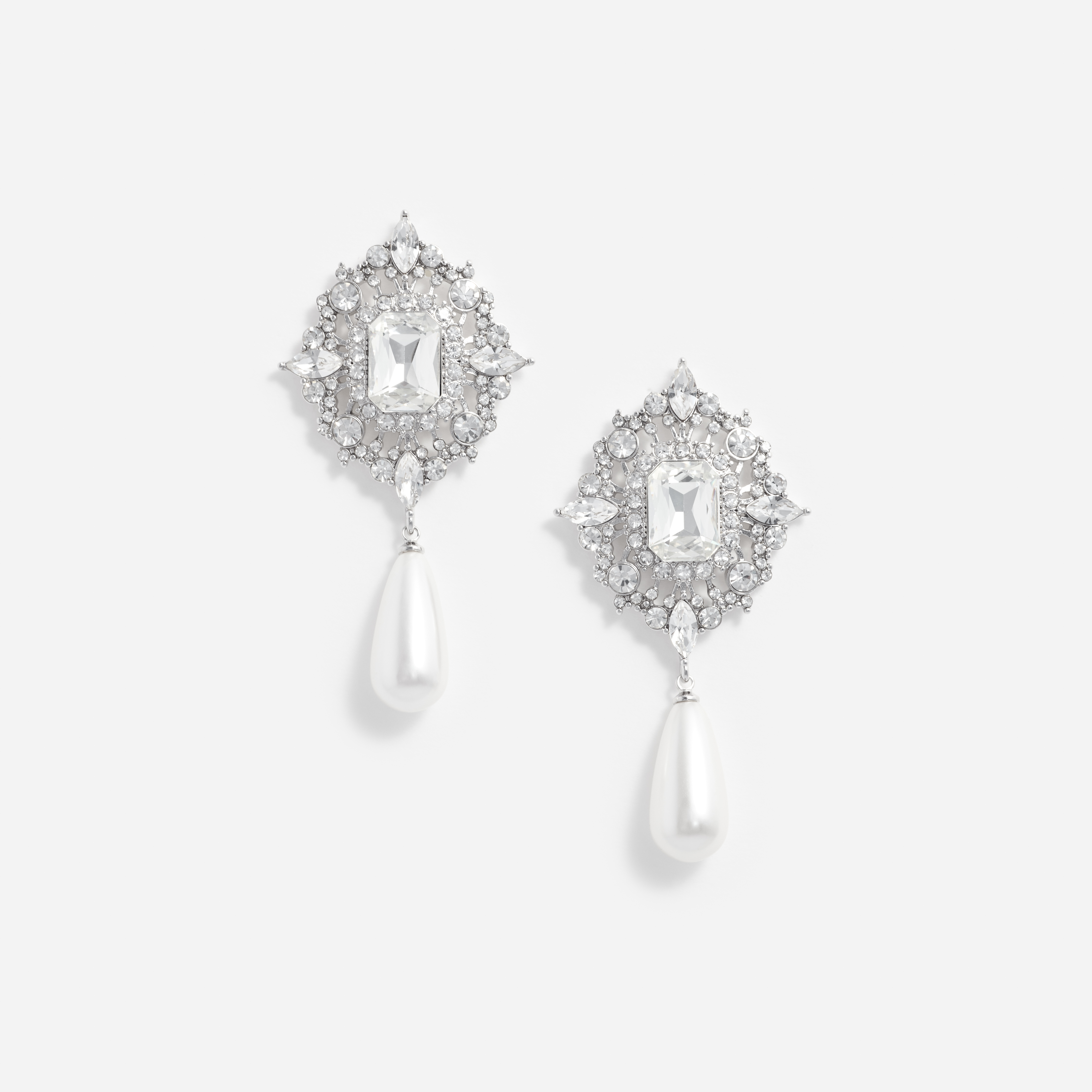 623E PEARL DROPLET EARRINGS METALLIC